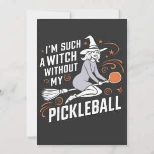 Jag är en sån häxa utan min Pickleball Halloween Tack Kort