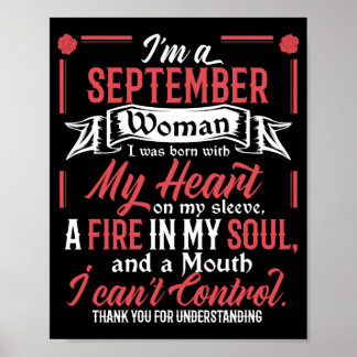 Jag är en September Woman Libra Våg Birthday Poster