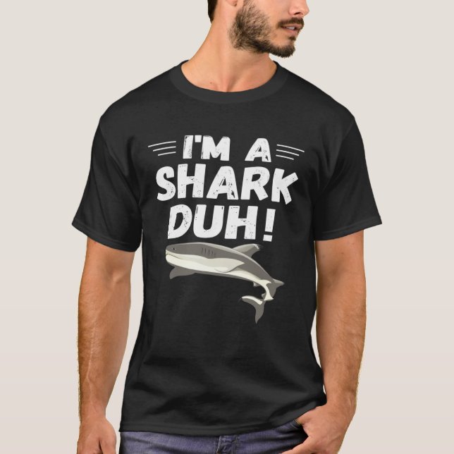 Jag är en Shark Duh Halloween Costume T Shirt (Framsida)