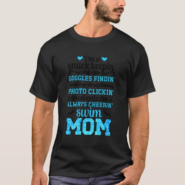 Jag är en Simma Mamma av en simmare Mamma simmande T Shirt (Framsida)