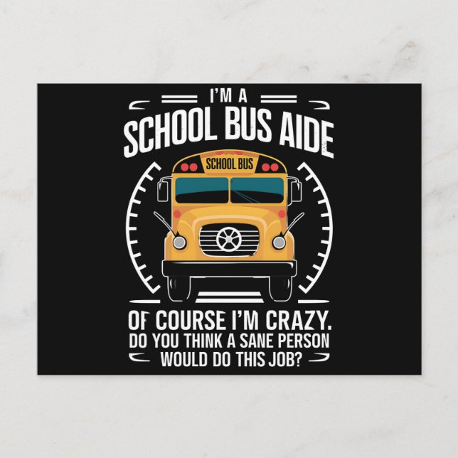 Jag är en skolbussassistent Rolig tillbaka till sk Vykort (Framsida)
