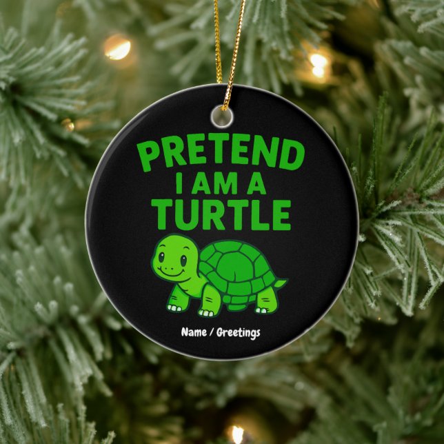 Jag är en sköldpadda Halloween-juldräkt Julgransprydnad Keramik (Träd)