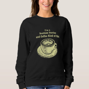 Jag är en skotsk terrier och kaffe, typ av flicka t shirt