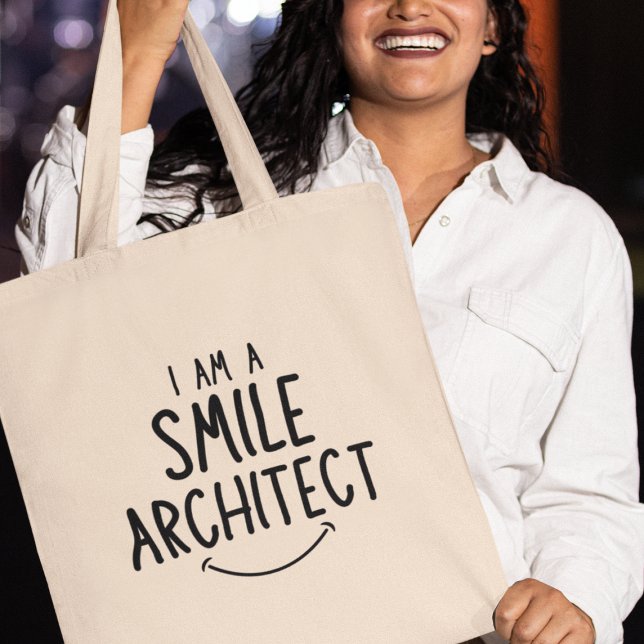 Jag är en Smile Architect Quirky Funny Gift Tygkasse (Grab yours today and be the architect of countless smiles!)