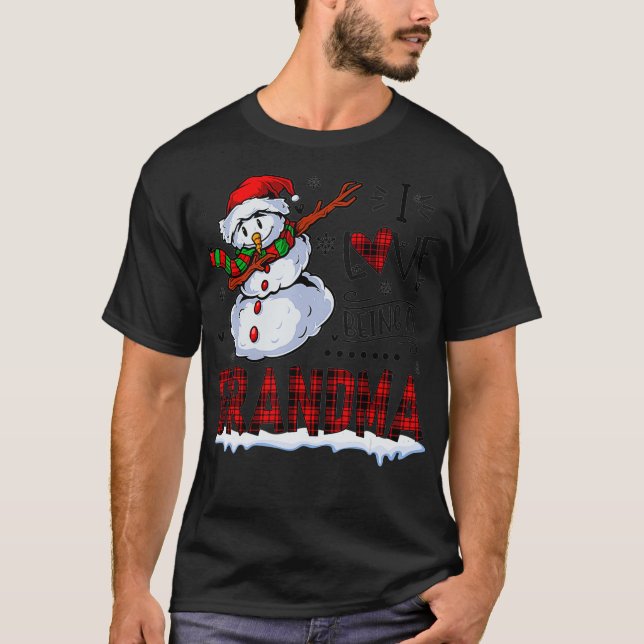 Jag är en Snögubbe-mormor-gräljul i Kärlek T Shirt (Framsida)