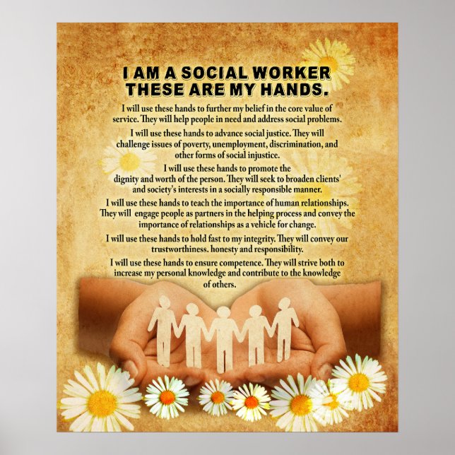 Jag är en Social-arbetares inspiration och motivat Poster (Framsidan)