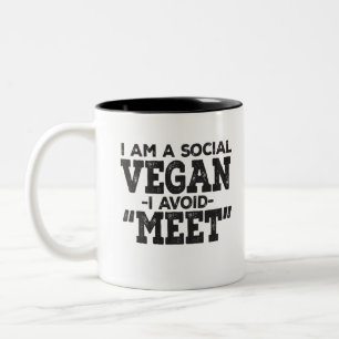 Jag är en social-vegan. Två-Tonad mugg