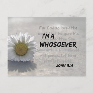 Jag är en som John 3.16 Bible Verse Vykort