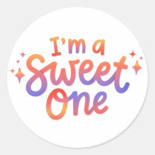 Jag är en sötad en pastel Birthday Sticker Runt Klistermärke
