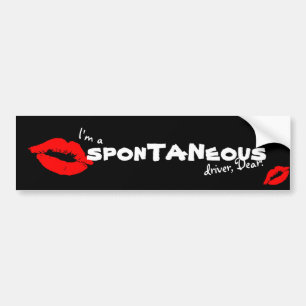 Jag är en spontan drivrutin Bäste Red Lip Kiss Sti Bildekal