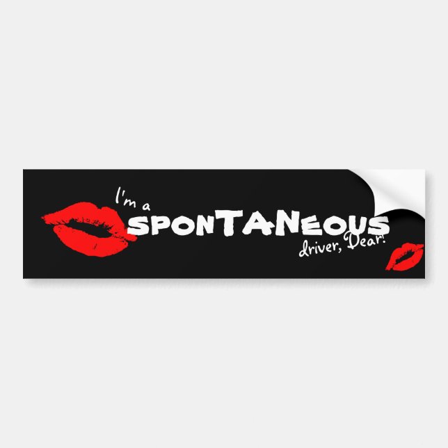 Jag är en spontan drivrutin Bäste Red Lip Kiss Sti Bildekal (Framsidan)