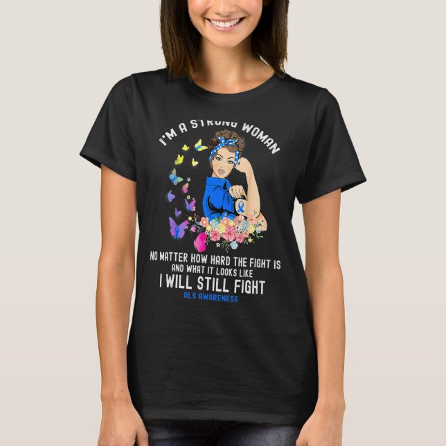 Jag är en stark kvinna. t shirt (Framsida)
