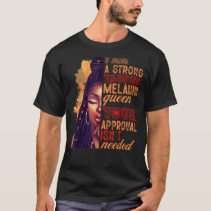 Jag är en stark Taurus Melanin Queen Zodiac Black T Shirt