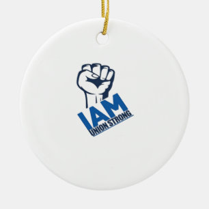Jag är en stark union - arbetsdagen julgransprydnad keramik