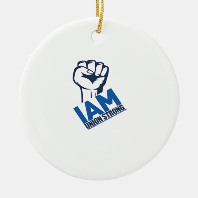 Jag är en stark union - arbetsdagen julgransprydnad keramik (Framsidan)