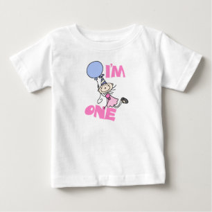 Jag är en Stick figur flicka på födelsedagen T-shirt