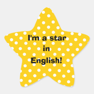 Jag är en stjärna på engelska anpassadets klisterm stjärnformat klistermärke