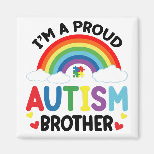 Jag är en stolt autism-bror Autism Awareness Month Magnet
