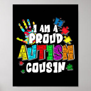 Jag är en stolt Autism Cousin Autism Awareness Aut Poster