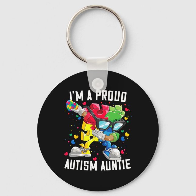 Jag är en stolt Autism Faster Autism Acceptans Dab Nyckelring (Framsida)