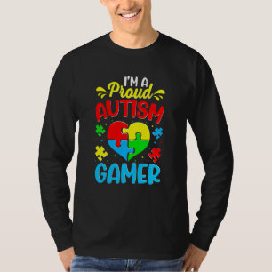 Jag är en stolt Autism Gamer Kids Youth Heart Auti T Shirt