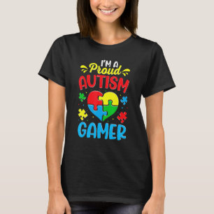 Jag är en stolt Autism Gamer Kids Youth Heart Auti T Shirt