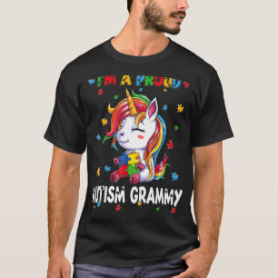Jag är en stolt Autism Grammy Awareness Puzzle Uni T Shirt