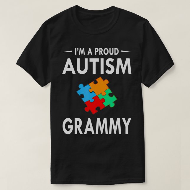 Jag är en stolt Autism Grammy-familj som matchar A T Shirt (Design framsida)
