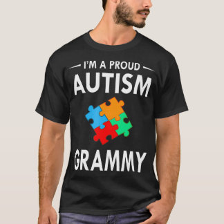 Jag är en stolt Autism Grammy-familj som matchar A T Shirt