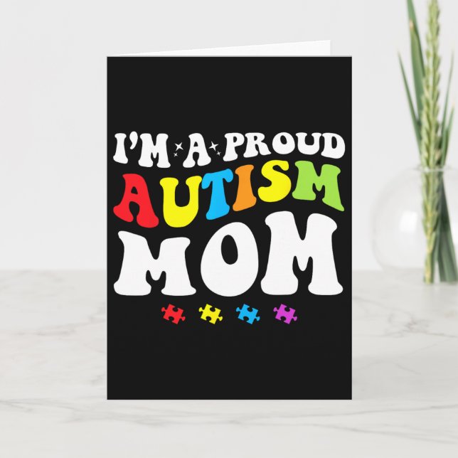 Jag är en stolt Autism Mamma - Autism Acceptans  Kort (Framsida)
