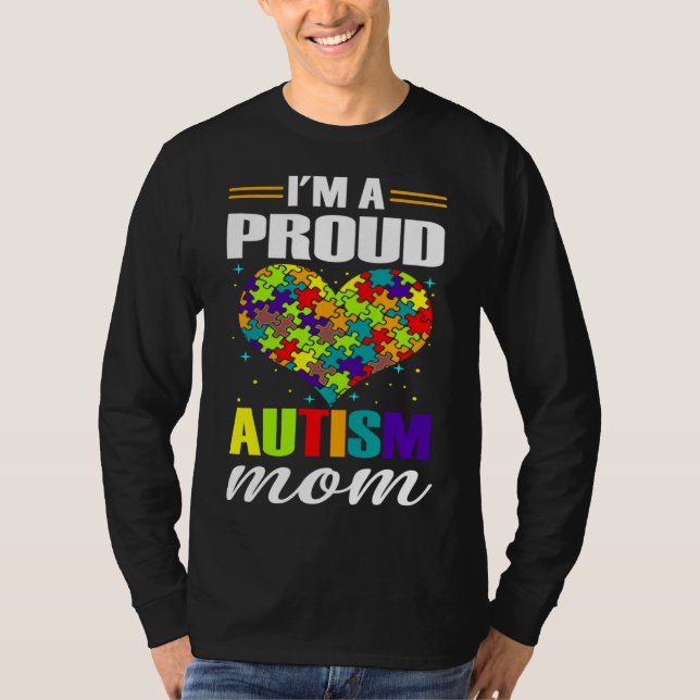 Jag är en stolt Autism Mamma Autism Awareness Matc T Shirt (Framsida)