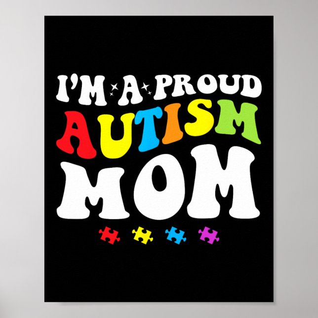 Jag är en stolt Autism Mamma - Autism Awareness Poster (Framsidan)
