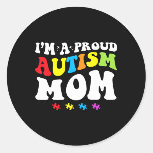 Jag är en stolt Autism Mamma - Autism Awareness Runt Klistermärke