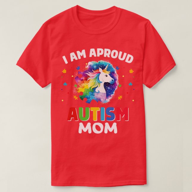 Jag är en stolt autism mamma t shirt (Design framsida)