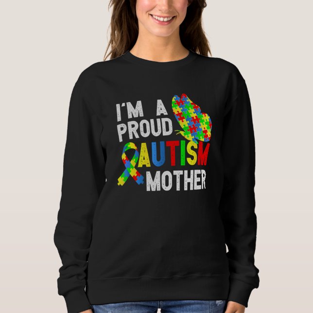 Jag är en stolt autism Mor av en krigare T Shirt (Framsida)