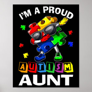 Jag är en stolt Autism Moster Autism Awareness Dab Poster