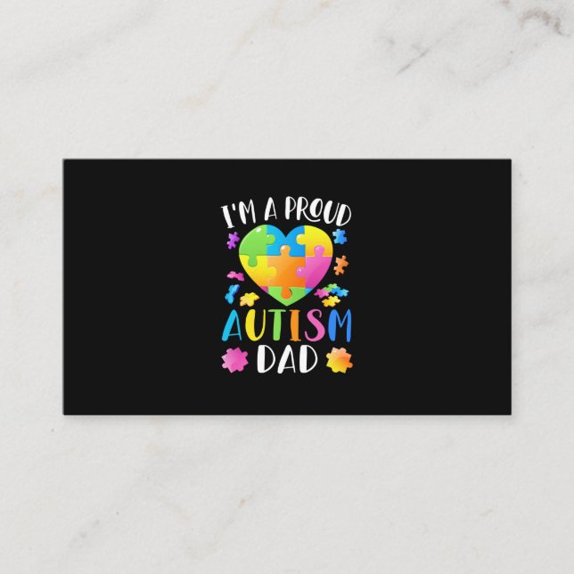 Jag är en stolt Autism Pappa Autism Awareness Visitkort (Framsida)