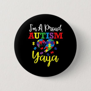 Jag är en stolt Autism Yaya Mamma Autism Awareness Knapp