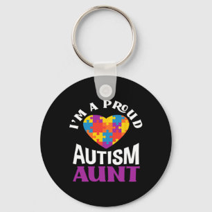 Jag är en stolt autismsystertant pusselhjärta Auti Nyckelring