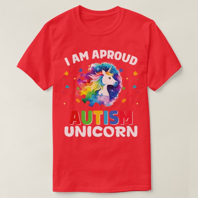 Jag är en stolt autismunicorn t shirt (Design framsida)