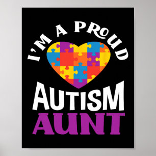 Jag är en stolt autist-tant Pussel Hjärtan Autism  Poster