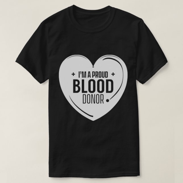 Jag är en stolt blodgivare. t shirt (Design framsida)