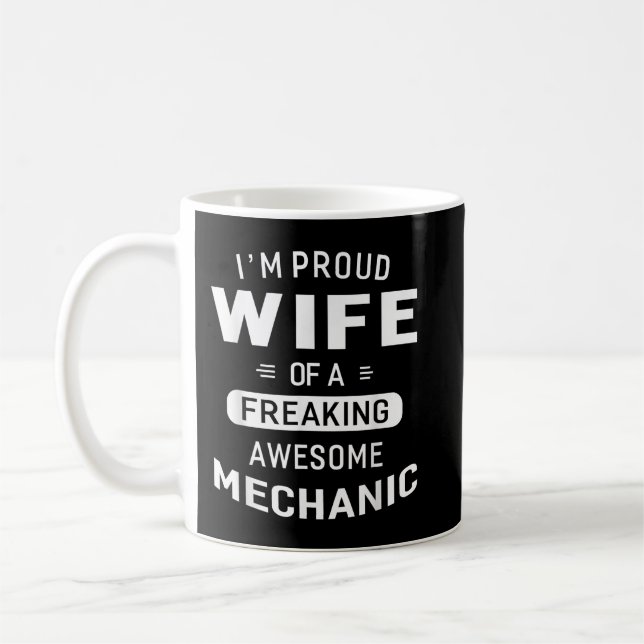 Jag är en stolt fru till en fantastisk mekaniker kaffemugg (Vänster)