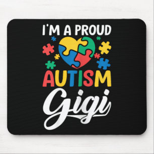 Jag är en stolt Gigi kärlek hjärta Autism Medveten Musmatta