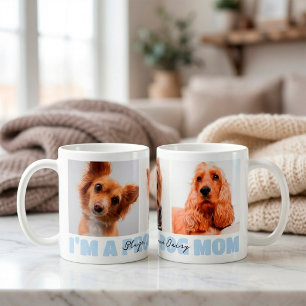 Jag är en stolt hundmamma Anpassad 3 Foto Collage Kaffemugg