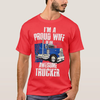 Jag är en stolt hustru till en fantastisk-trucker t shirt