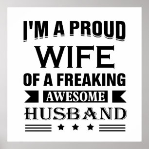 Jag är en stolt hustru till ett jävla fantastisk m poster
