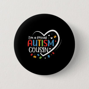 Jag Är En Stolt Kusin Kärlek Hjärtan Autism Medvet Knapp