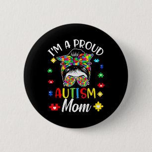 Jag är en stolt Mamma Autism Awareness Support Aut Knapp