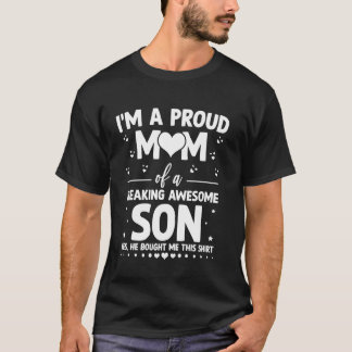 Jag är en stolt mamma till en fantastisk son mödra t shirt